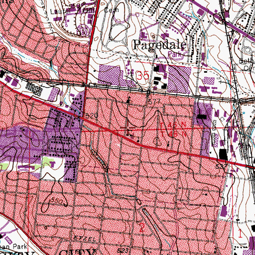 Topographic Map of Saint Catherine of Sienna Church, MO