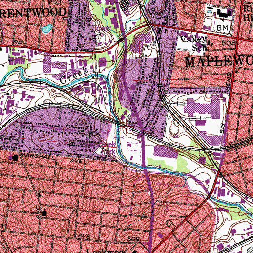 Topographic Map of Edgebrook Station (historical), MO