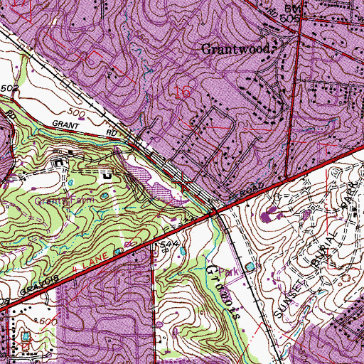 Topographic Map of Grants (historical), MO