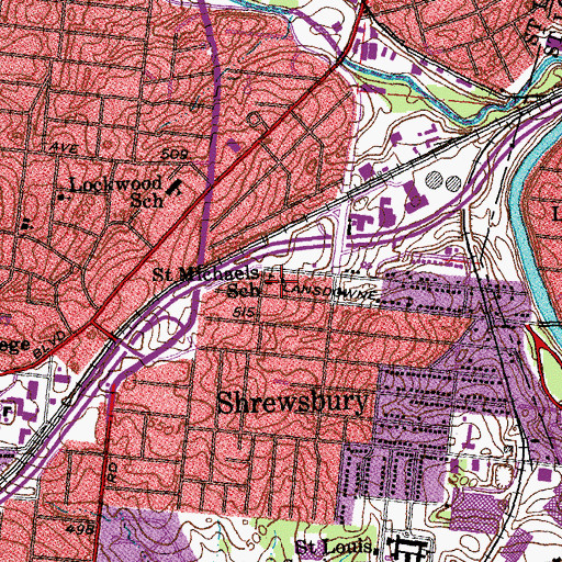 Topographic Map of Saint Michaels Church, MO