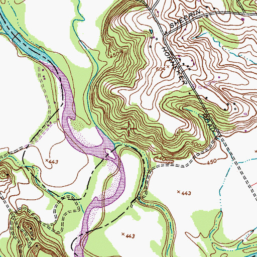 Topographic Map of Ashland (historical), MO