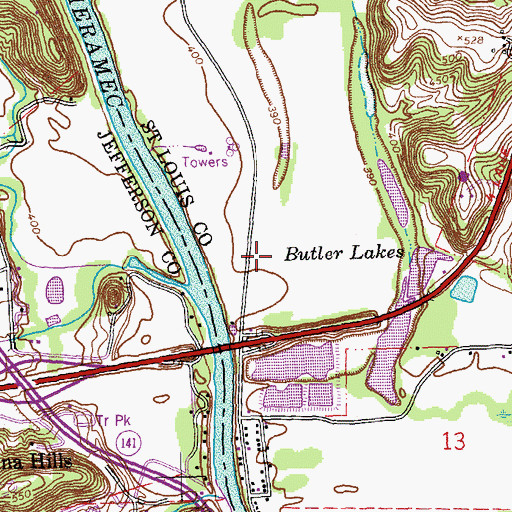 Topographic Map of La Beau Tract (historical), MO