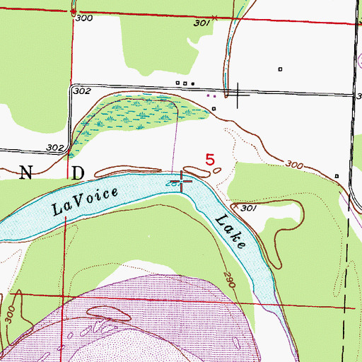 Topographic Map of LaVoice Lake, AR