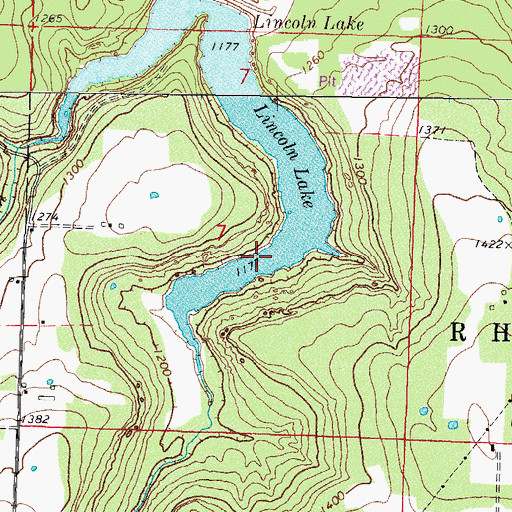 Topographic Map of Lincoln Lake, AR