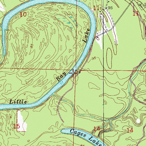Topographic Map of Little Bay Lake, AR