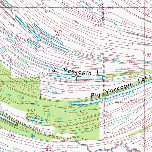 Topographic Map of Little Yancopin Lake, AR