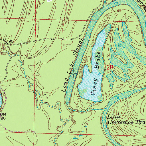 Topographic Map of Long Lake, AR