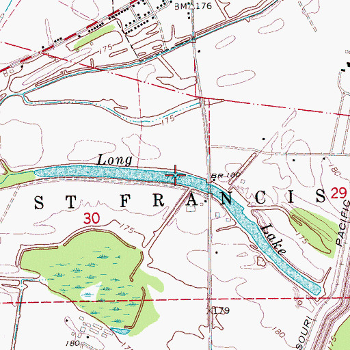 Topographic Map of Long Lake, AR
