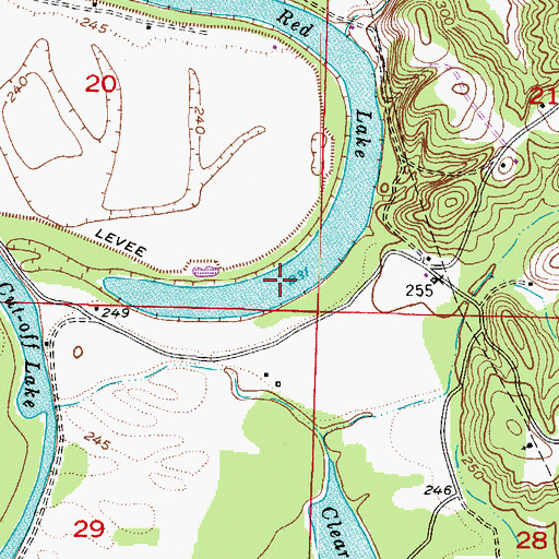 Topographic Map of Lower Red Lake, AR