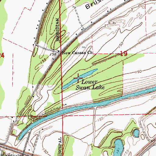 Topographic Map of Lower Swan Lake, AR