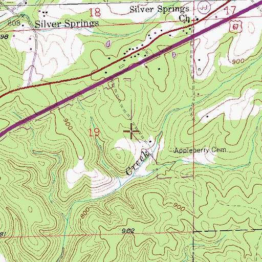 Topographic Map of Coonville School (historical), MO
