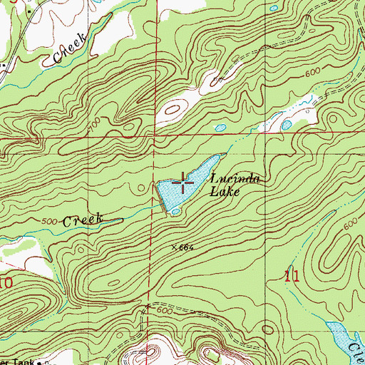 Topographic Map of Lucinda Lake, AR
