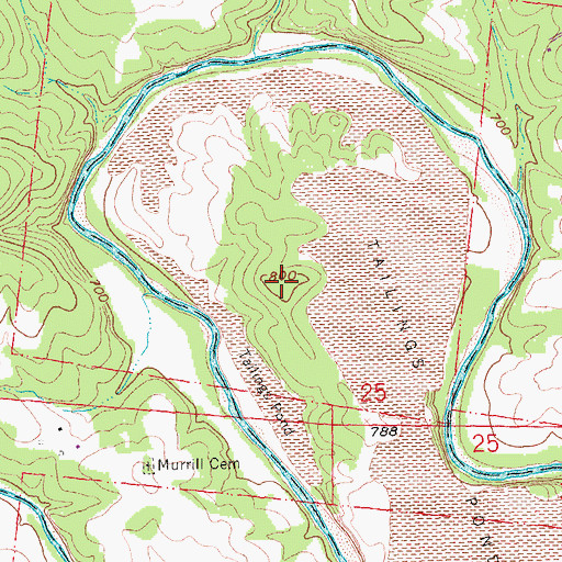 Topographic Map of Murrill Hill, MO