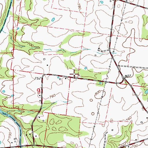 Topographic Map of Lambeth School (historical), MO