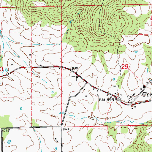 Topographic Map of French Village School (historical), MO