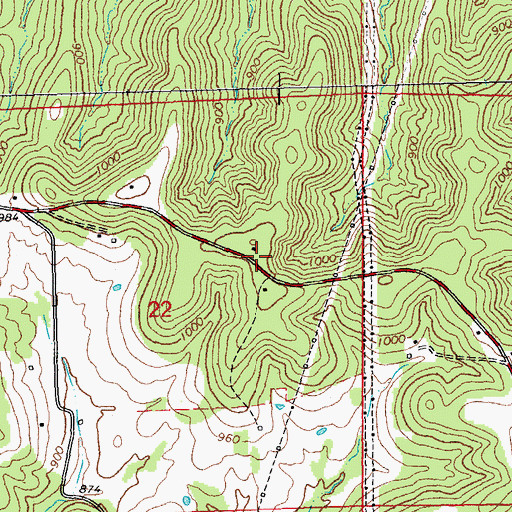 Topographic Map of Pike Run Hills, MO
