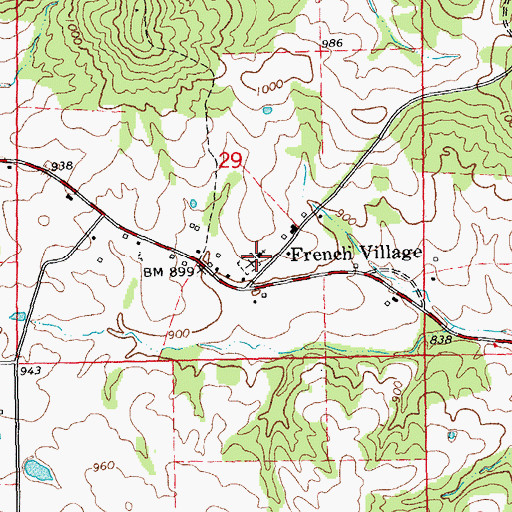 Topographic Map of Saint Annes Catholic Church, MO