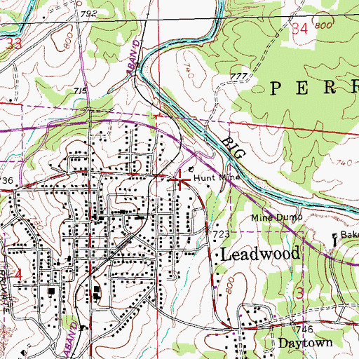 Topographic Map of Huntington, MO