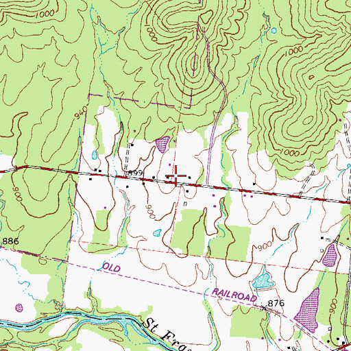 Topographic Map of Flanery School (historical), MO