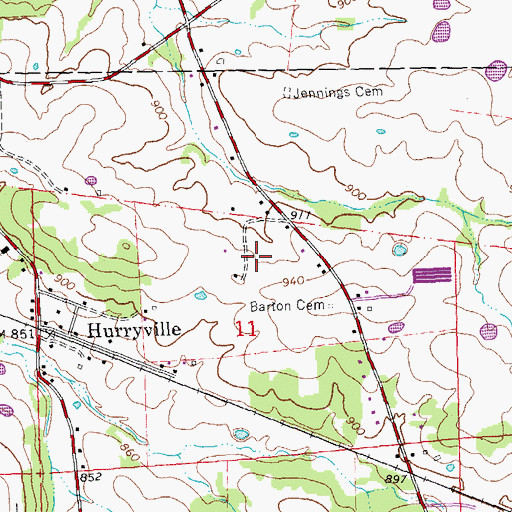 Topographic Map of Barton School, MO