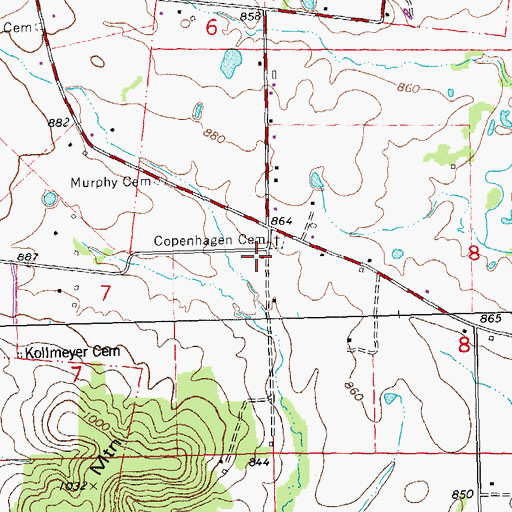 Topographic Map of Copenhagen School (historical), MO