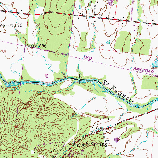 Topographic Map of Flanery Branch, MO