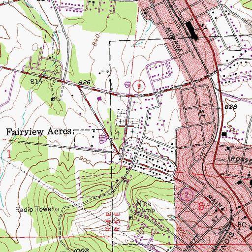 Topographic Map of Knights of Pythias Cemetery, MO