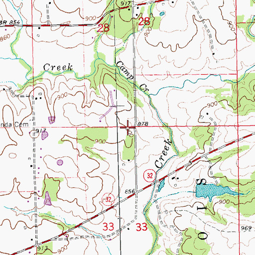 Topographic Map of Valley Forge School (historical), MO