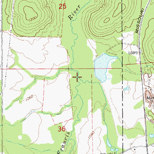 Topographic Map of First Creek, MO