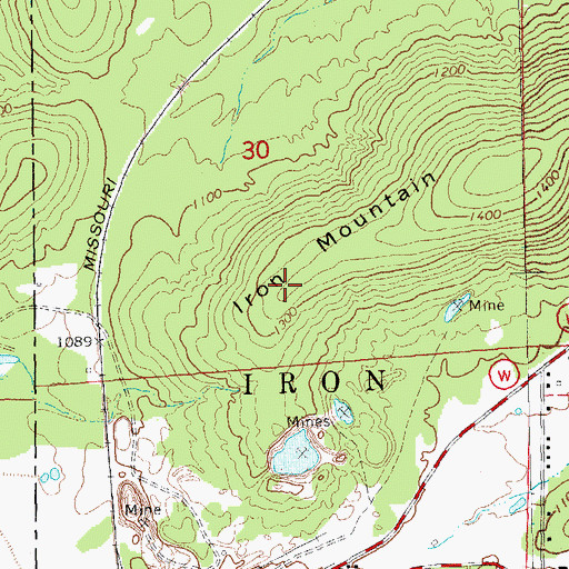 Topographic Map of Little Iron Mountain, MO