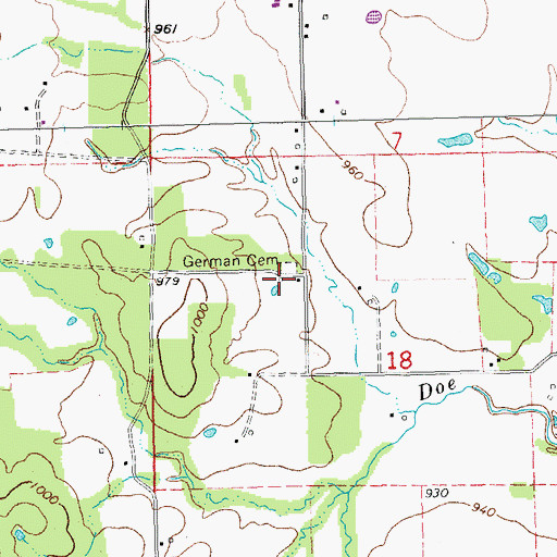 Topographic Map of Bethel German Methodist Episcopal Church (historical), MO
