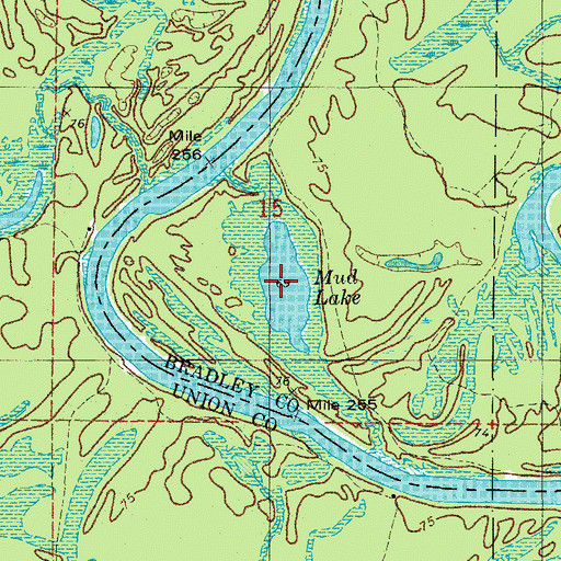 Topographic Map of Mud Lake, AR