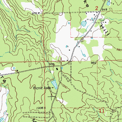 Topographic Map of Black Oak Flat, MO