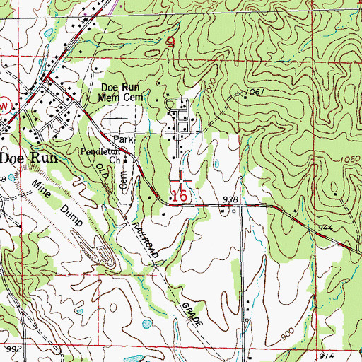 Topographic Map of Hamilton Town, MO