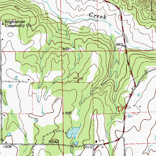 Topographic Map of Missouri Granite Construction Company Quarry (historical), MO
