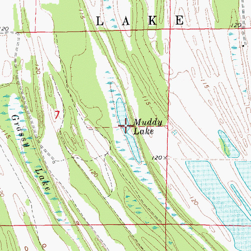 Topographic Map of Muddy Lake, AR