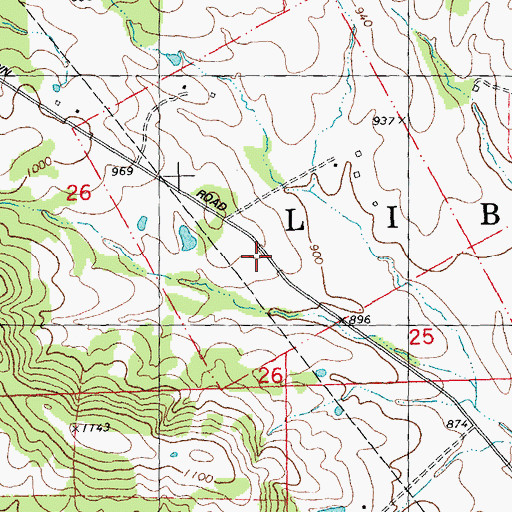 Topographic Map of Fairview School (historical), MO