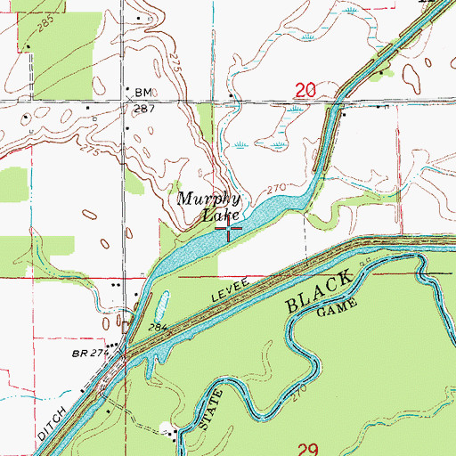 Topographic Map of Murphy Lake, AR