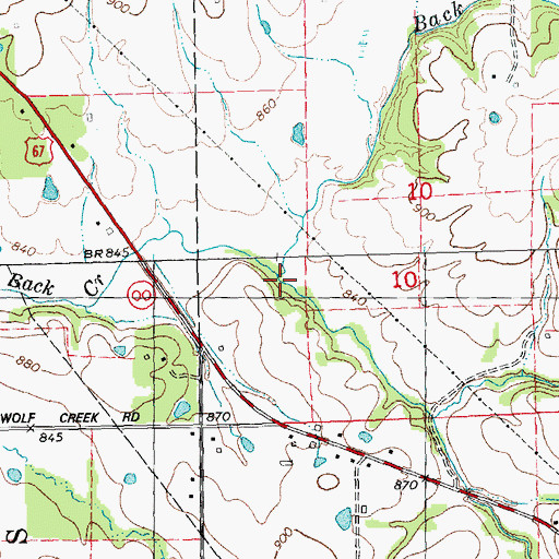 Topographic Map of Plum Branch, MO