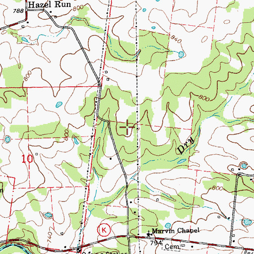 Topographic Map of Patterson School (historical), MO