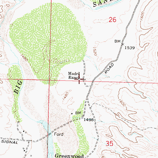 Topographic Map of Madril Ranch, AZ