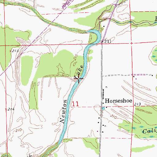 Topographic Map of Newton Lake, AR