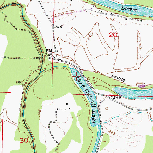 Topographic Map of Nineteen hundred and sixteen Cut-off, AR