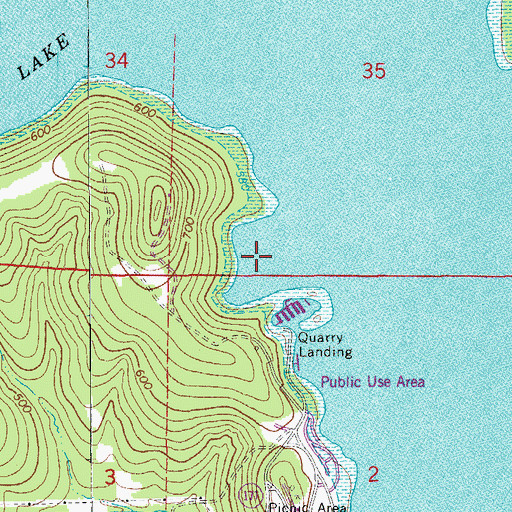 Topographic Map of Norfork Lake, AR