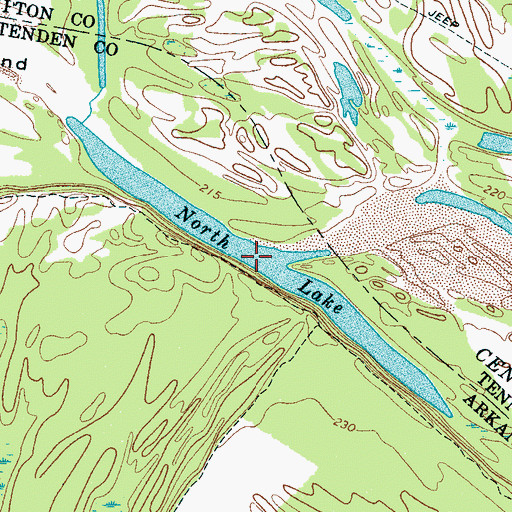 Topographic Map of North Lake, AR