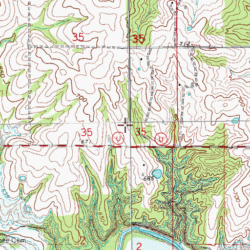 Topographic Map of Mississippi River Hills, MO