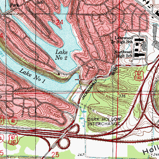 Topographic Map of Lake Number One, AR