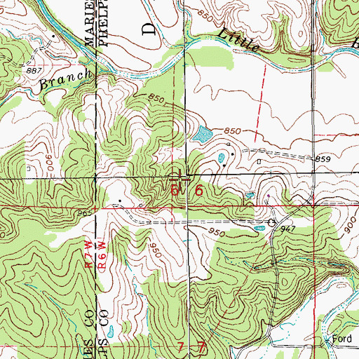 Topographic Map of Northern Ozark Border, MO