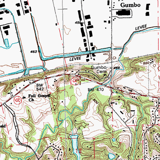 Topographic Map of Stevens, MO