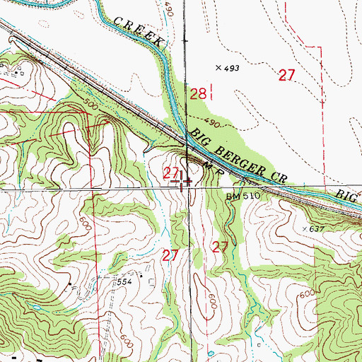 Topographic Map of Northeastern Ozarks, MO